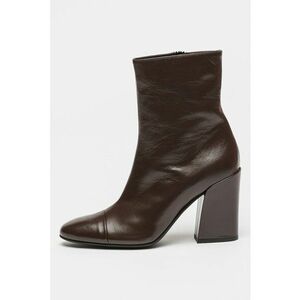 Botine cu toc masiv Essential - Maro cognac imagine