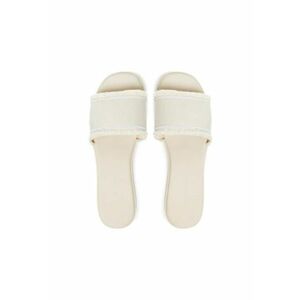 Papuci dama - alb - material textil imagine