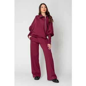 Set Mirou Jacheta cu fermoar si pantalon Burgundy 15176 - Rosu inchis imagine