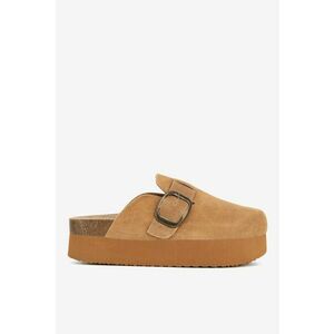 Papuci dama 5905588985877 - Piele intoarsa - Maro - Maro imagine