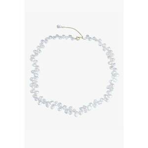 Colier placat cu aur de 14K si perle naturale - Alb/Auriu imagine