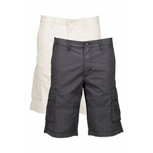 Set de pantaloni scurti cargo de bumbac - 2 perechi - Gri antracit/Crem imagine