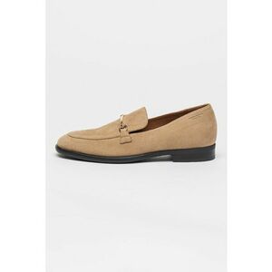 Pantofi loafer din piele intoarsa cu model uni Heidi - Maro deschis imagine