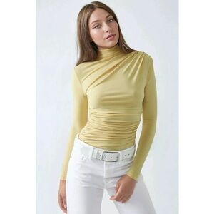 Bluza dama - guler inalt -galben - Galben lamaie imagine
