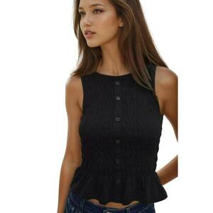 Top dama - Jerseu - Negru imagine