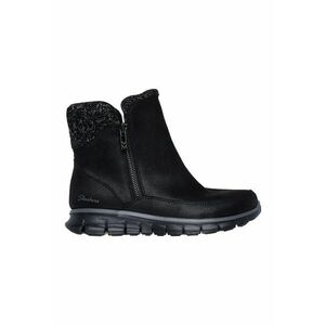 Ghete din piele ecologica cu fermoar Synergy Lovely Collab - Negru imagine