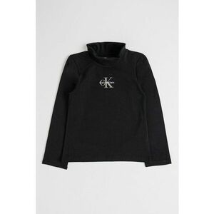 Bluza cu logo si guler inalt - Negru imagine