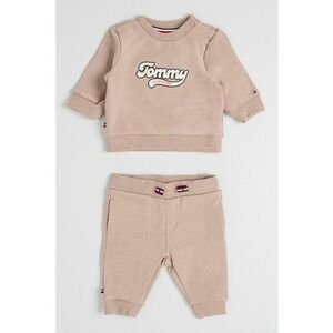 Trening din amestec de bumbac organic cu imprimeu logo - Maro camel imagine