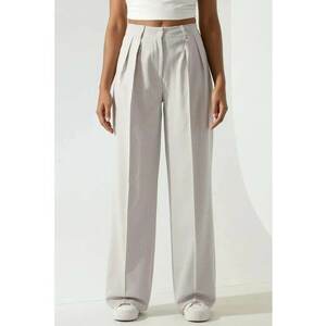 Pantaloni pentru dama - Palazzo - cu dungi - gri - Gri deschis imagine
