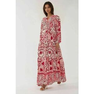 Rochie maxi cu imprimeu roșu - Rosu imagine