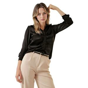 Camasa dama - HiCCUP - satin - negru - Negru imagine