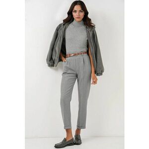 Pantaloni dama HiCCUP cu mansete plisate - Gri imagine