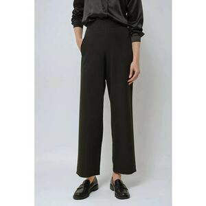 Pantaloni dama - talie inalta - poliester-elastan - Negru imagine