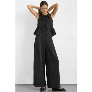 Pantaloni largi pentru dama - Negru imagine