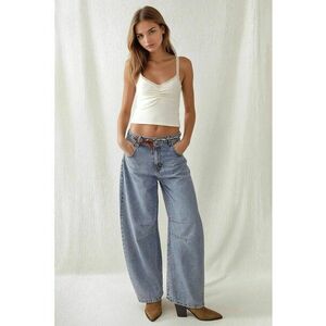 Blugi dama talie denim - albastru imagine