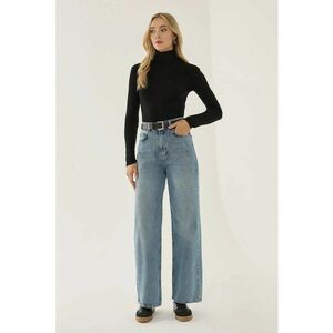 Blugi dama denim - talie inalta - Albastru imagine