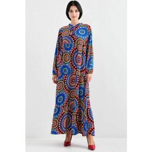 Rochie maxi dama - HiCCUP - poliester/lycra - lejera - multicolor - Albastru imagine