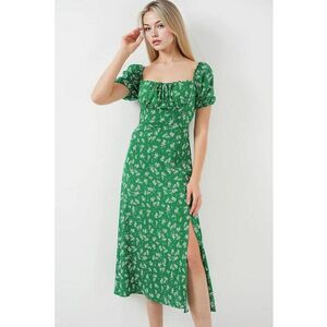 Rochie midi HiCCUP imprimeu floral - funda - verde - viscoza - Verde smarald imagine