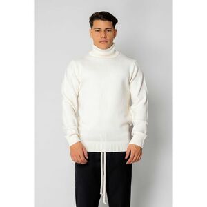 Pulover cu guler inalt Off White 19065 - Alb imagine