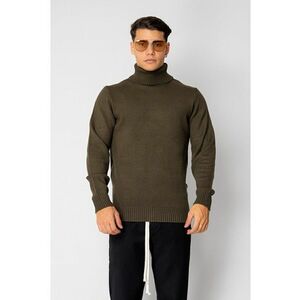 Pulover cu guler inalt Kaki 19077 - Kaki imagine