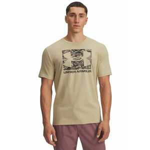Tricou cu decolteu rotund si logo ABC Camo - Bej inchis imagine