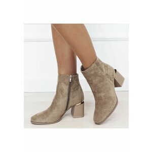 Botine kaki deschis elegante 7607-2 116 18631 - Kaki imagine