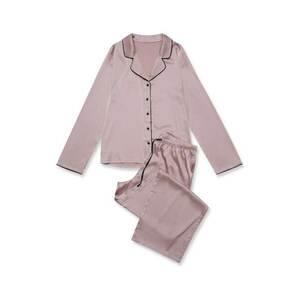 Pijamale de dama satin roz murdar imagine