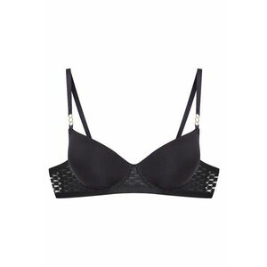 Sutien push-up Ohara - textil - negru - cupe netede - bretele decorative imagine
