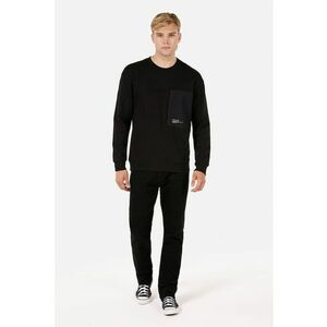 Bluza de trening din bumbac cu decolteu la baza gatului - Negru imagine