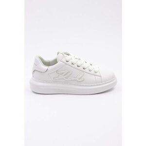Pantofi sport din piele cu logo - Alb imagine