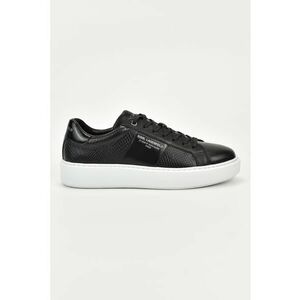 Pantofi din piele cu aspect de piele de crocodil - Negru/Alb optic imagine