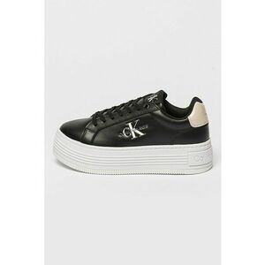 Pantofi sport de piele cu platforma - Negru/Bej deschis imagine