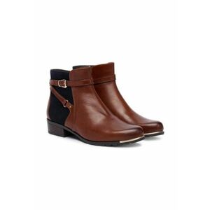 Botine dama piele naturala - Negru/Maro imagine