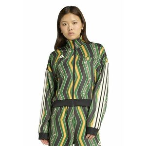 Bluza de trening cu imprimeu si maneci cazute - Negru/Galben sofran/Verde aquamarin imagine