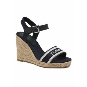 Sandale tip espadrile cu logo - Bleumarin imagine