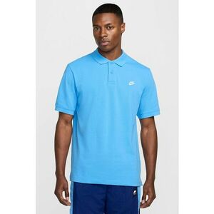 Tricou polo din material pique cu logo - Albastru deschis imagine