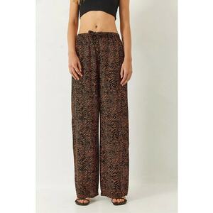 Pantaloni dama - imprimeu - croiala relaxata - multicolor - viscoza imagine