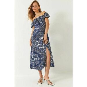 Rochie midi - HiCCUP - fara bretele - model cu nod - albastru - viscoza imagine