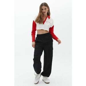 Pantaloni cargo cu talie inalta - Negru imagine