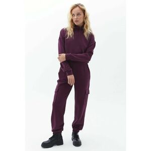 Pantaloni sport cargo din amestec de modal - Violet imagine