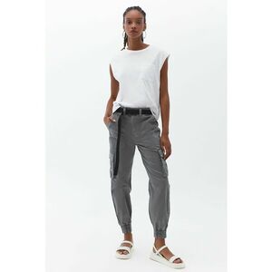 Pantaloni cargo cu cordon in talie - Gri imagine