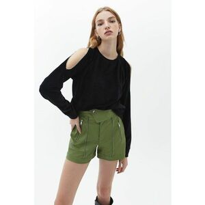 Bluza de trening cu umeri decupati - Negru imagine