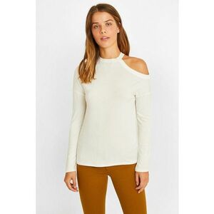 Bluza cu decupaj - Alb murdar imagine