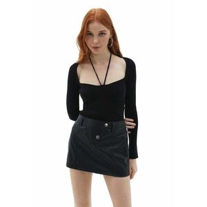 Pulover uni tricotat - Negru imagine