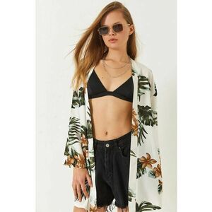 Kimono - Floral - Bej - Bej Natural imagine