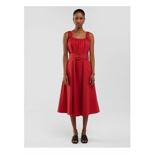 Rochie evazata midi cu decolteu patrat imagine
