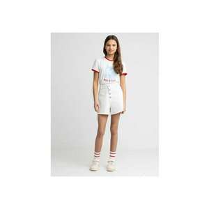 Pantaloni scurti din denim cu terminatie franjurata imagine