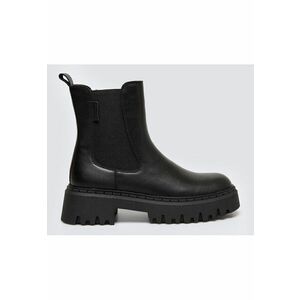 Ghete Chelsea din piele cu insertii din textil imagine