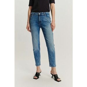 Blugi slim-fit din amestec de modal cu talie medie - Albastru melange imagine