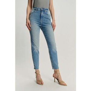Blugi crop slim-fit din amestec de modal - Albastru deschis melange imagine